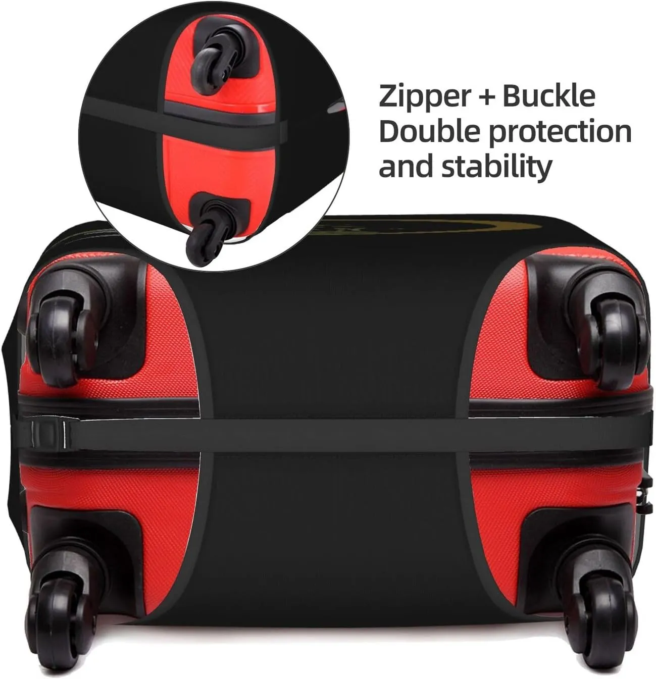 Decorative D Suitcase Protectors Elastic Washable Luggage Covers With Concealed Zippers For 18-32 Inch Luggage (Size S: Fits 18-21 Inch)
