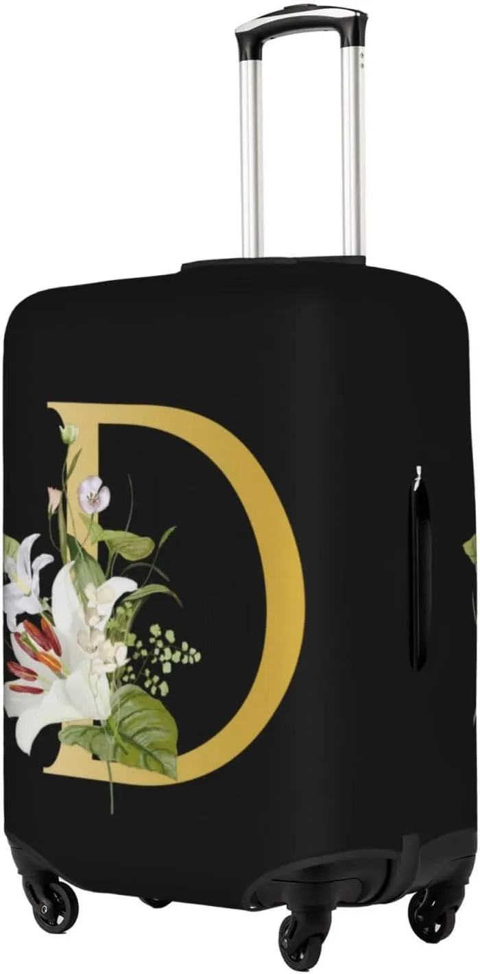 Decorative D Suitcase Protectors Elastic Washable Luggage Covers With Concealed Zippers For 18-32 Inch Luggage (Size S: Fits 18-21 Inch)