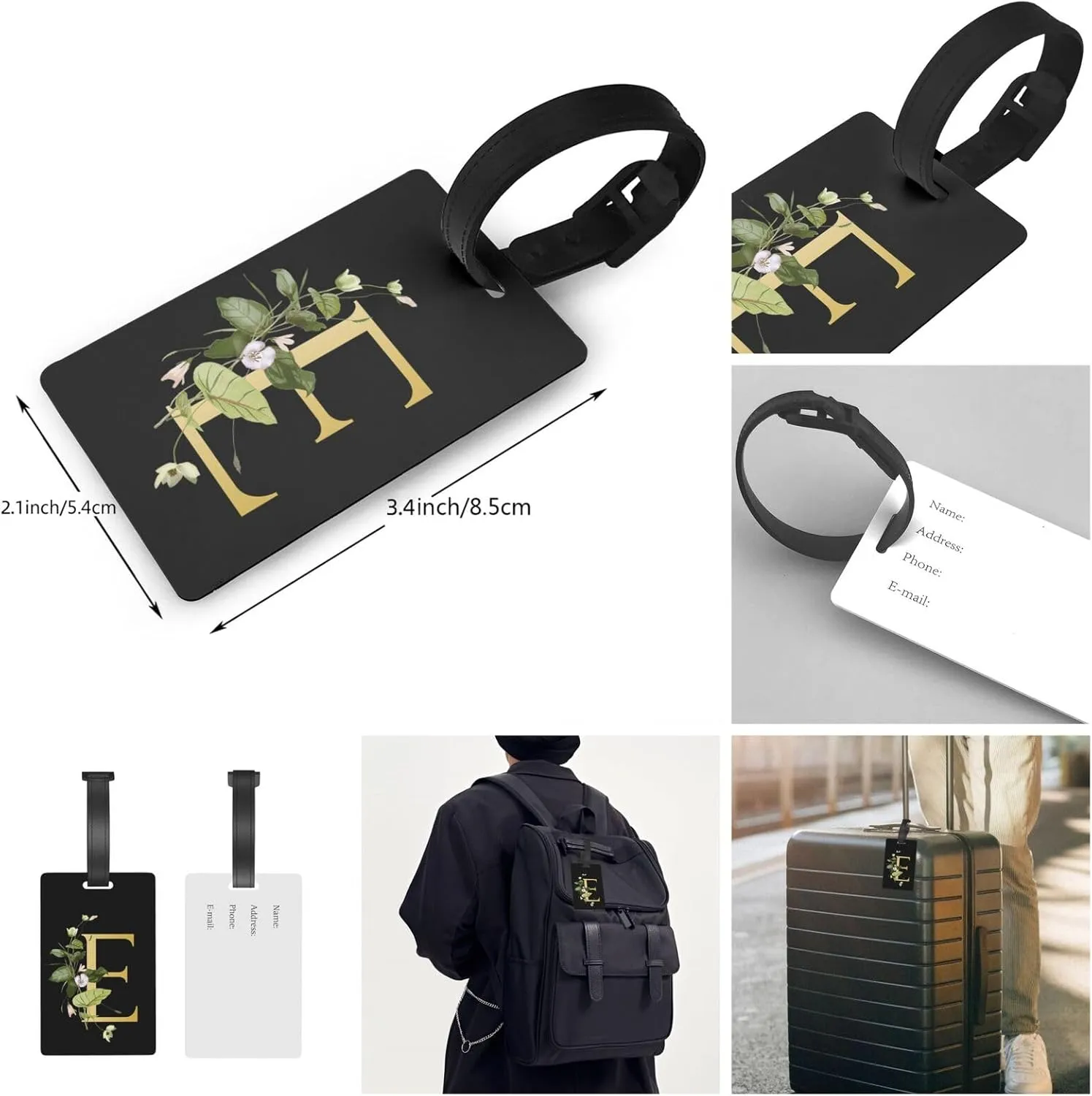 Decorative E Suitcase Protectors Elastic Washable Luggage Covers With Concealed Zippers For 18-32 Inch Luggage (Size S: Fits 18-21 Inch)