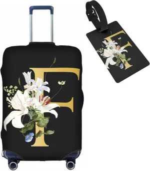 Decorative F Suitcase Protectors Elastic Washable Luggage Covers With Concealed Zippers For 18-32 Inch Luggage (Size S: Fits 18-21 Inch)