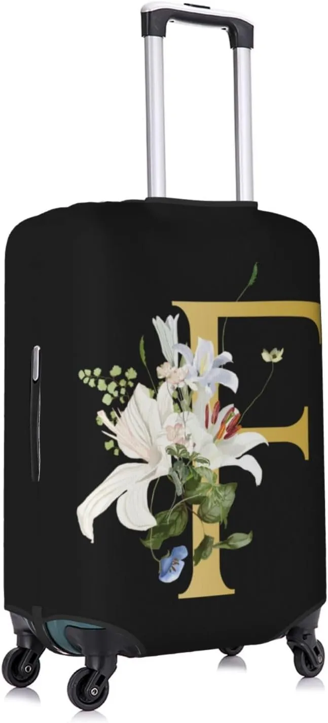 Decorative F Suitcase Protectors Elastic Washable Luggage Covers With Concealed Zippers For 18-32 Inch Luggage (Size S: Fits 18-21 Inch)