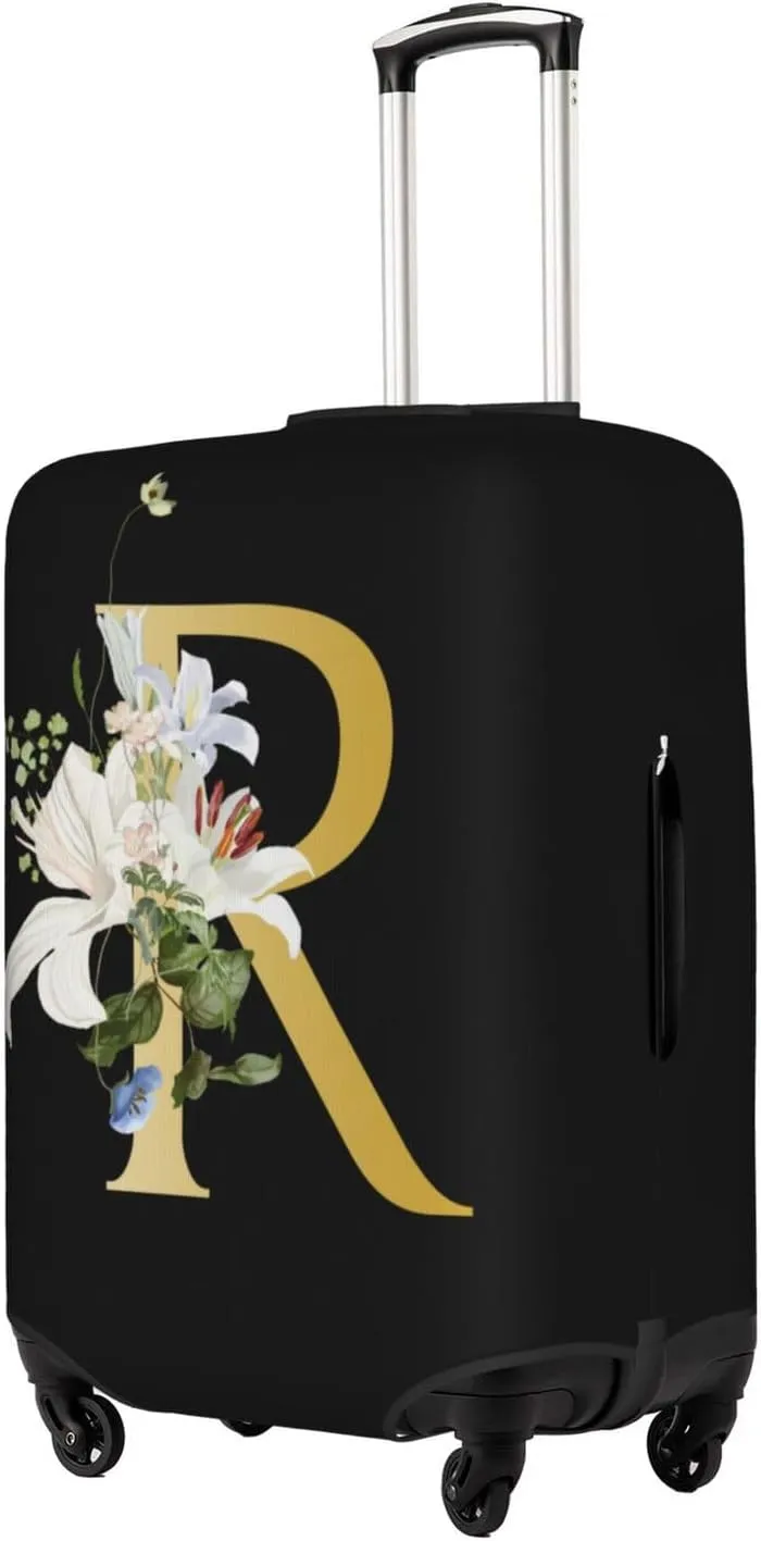 Decorative R Suitcase Protectors Elastic Washable Luggage Covers With Concealed Zippers For 18-32 Inch Luggage (Size L: Fits 25-28 Inch)