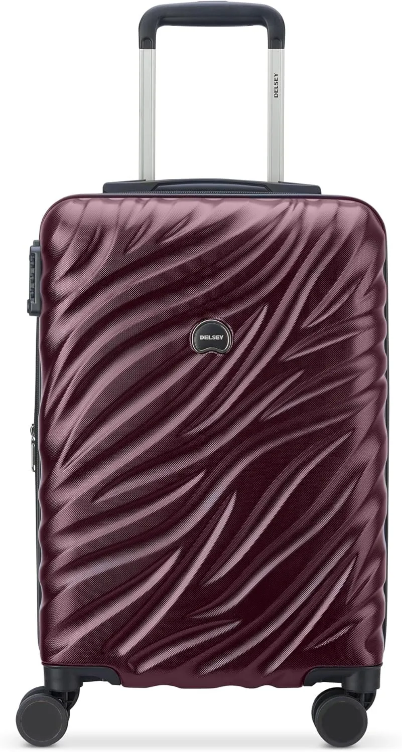 DELSEY PARIS Alexis Hardside 3-Piece Set, Expandable Luggage with 4 Spinner Wheels, Lightweight Suitcase, 21" Carry-On, 25" Checked Medium, 29" Checked Large, Burgundy