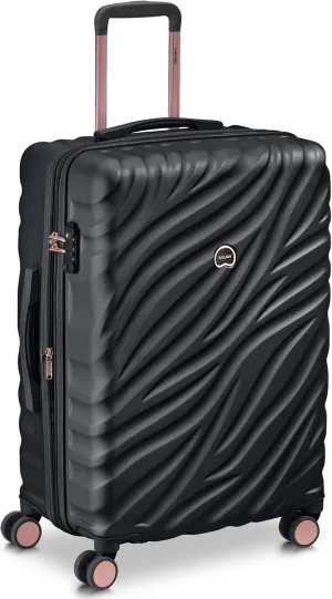 DELSEY PARIS Alexis Hardside, Medium Checked, Expandable Luggage with 4 Spinner Wheels, Lightweight Suitcase, 25-Inch, Black/Rose Gold