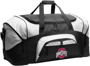 DELUXE Ohio State University Suitcase Duffel Bag or LARGE OSU Buckeyes Gym Bag Gear Duffle (Black)