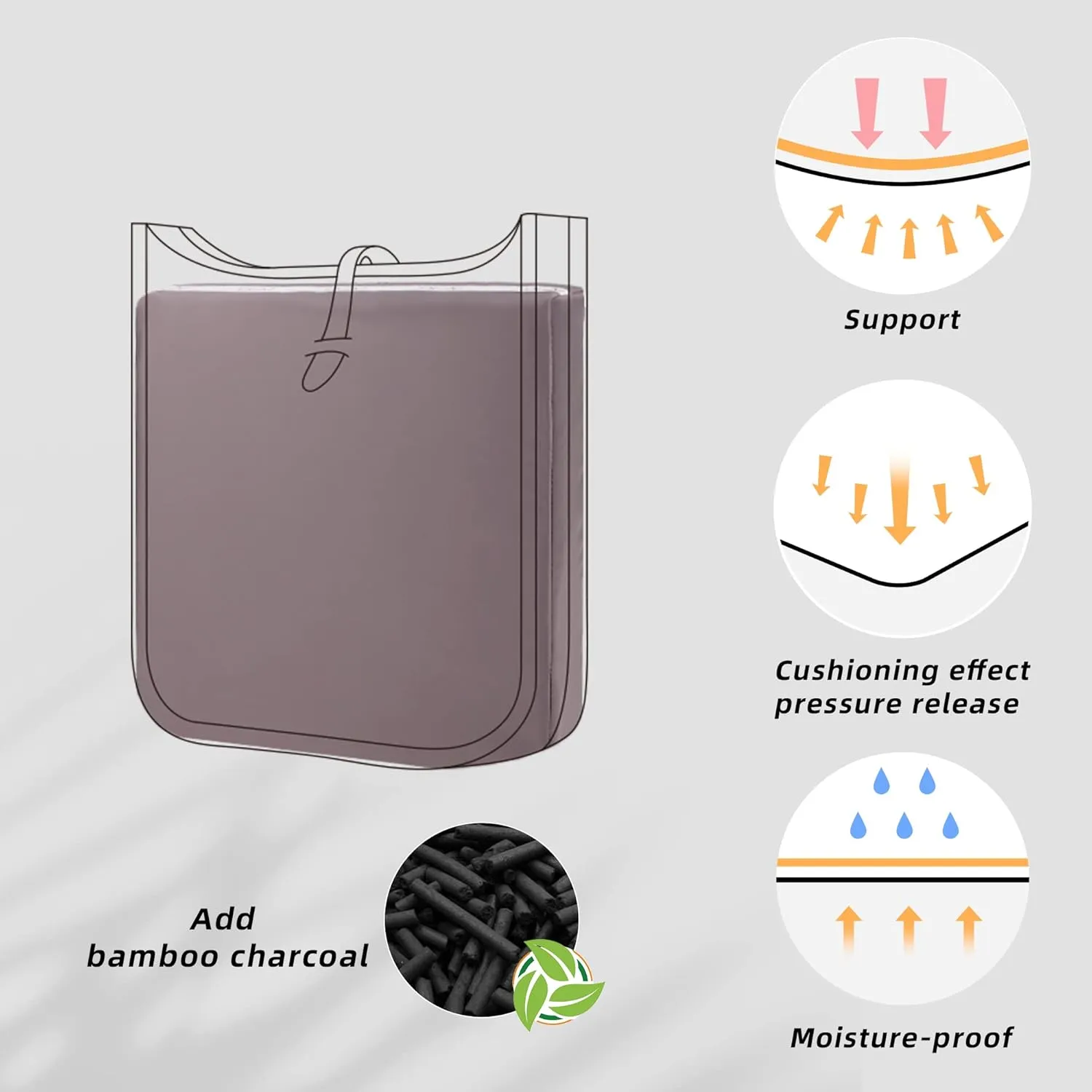 DGAZ Bag Pillow Shaper Insert for Luxury Handbags, Silky Pillow Shaper for Hermes Evelyne mini/29/33/40 Bags（E29,Konjac purple）