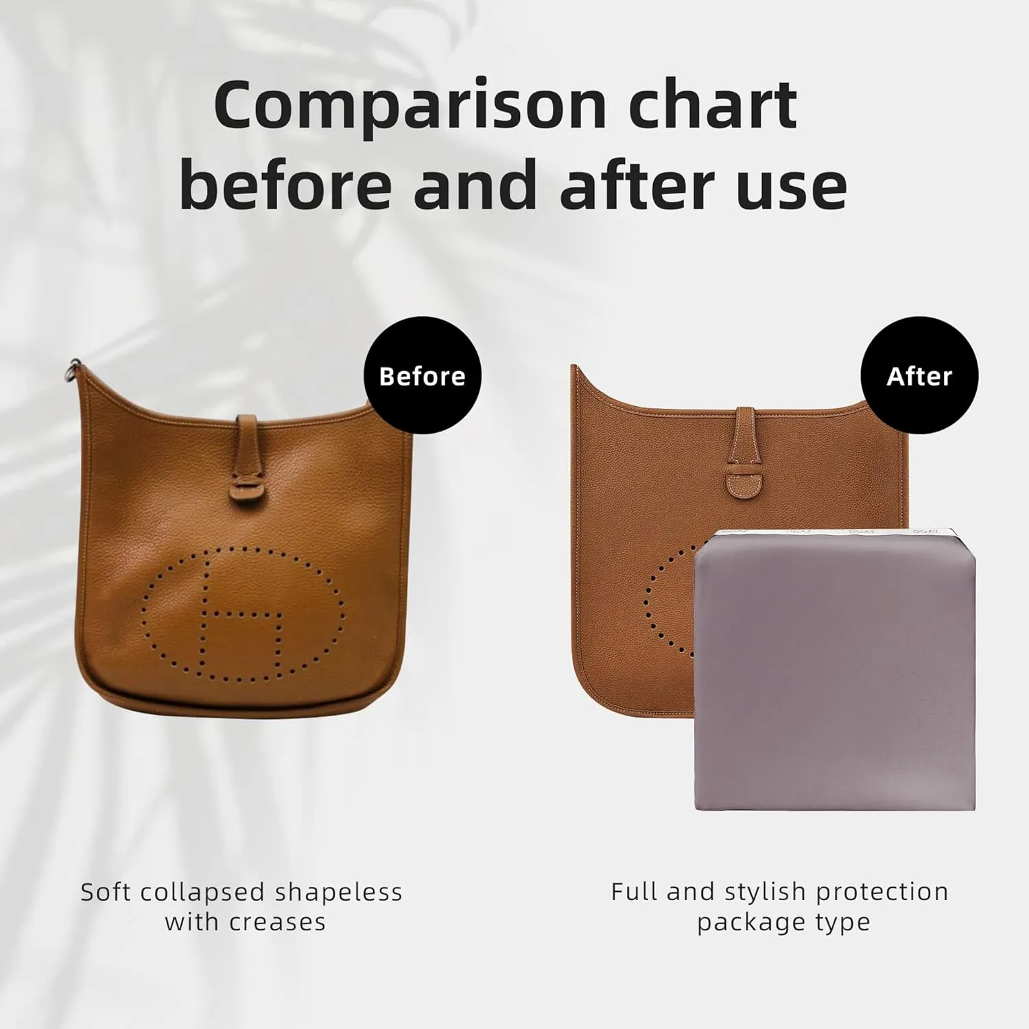 DGAZ Bag Pillow Shaper Insert for Luxury Handbags, Silky Pillow Shaper for Hermes Evelyne mini/29/33/40 Bags（E29,Konjac purple）