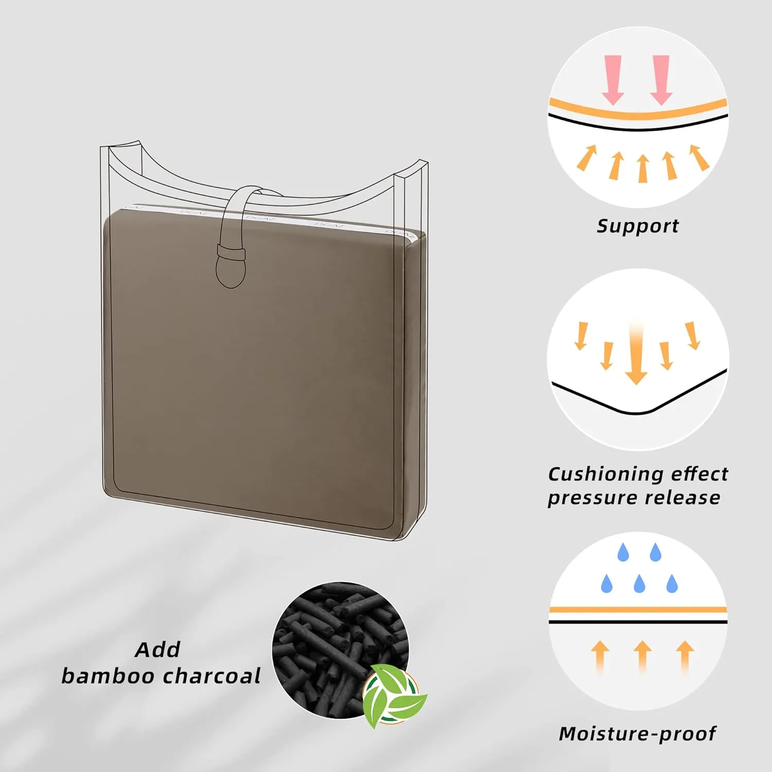 DGAZ Bag Pillow Shaper Insert for Luxury Handbags, Silky Pillow Shaper for Hermes Evelyne mini/29/33/40 Bags(Etoupe Grey,Mini)