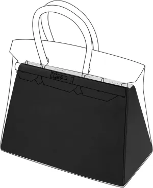 DGAZ Purse Pillow Shaper Insert,Luxury Handbag Tote Shapers, Memory Foam- Fits Birkin 25/30/35/40 Bag (Black, BK30 Retourne)