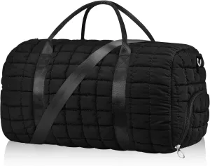 Dimayar Puffer Duffle Bag for Travel – 22”x14”x9” Airline-Approved, Puffy Weekender Bag for Women with Shoe Compartment, 40L