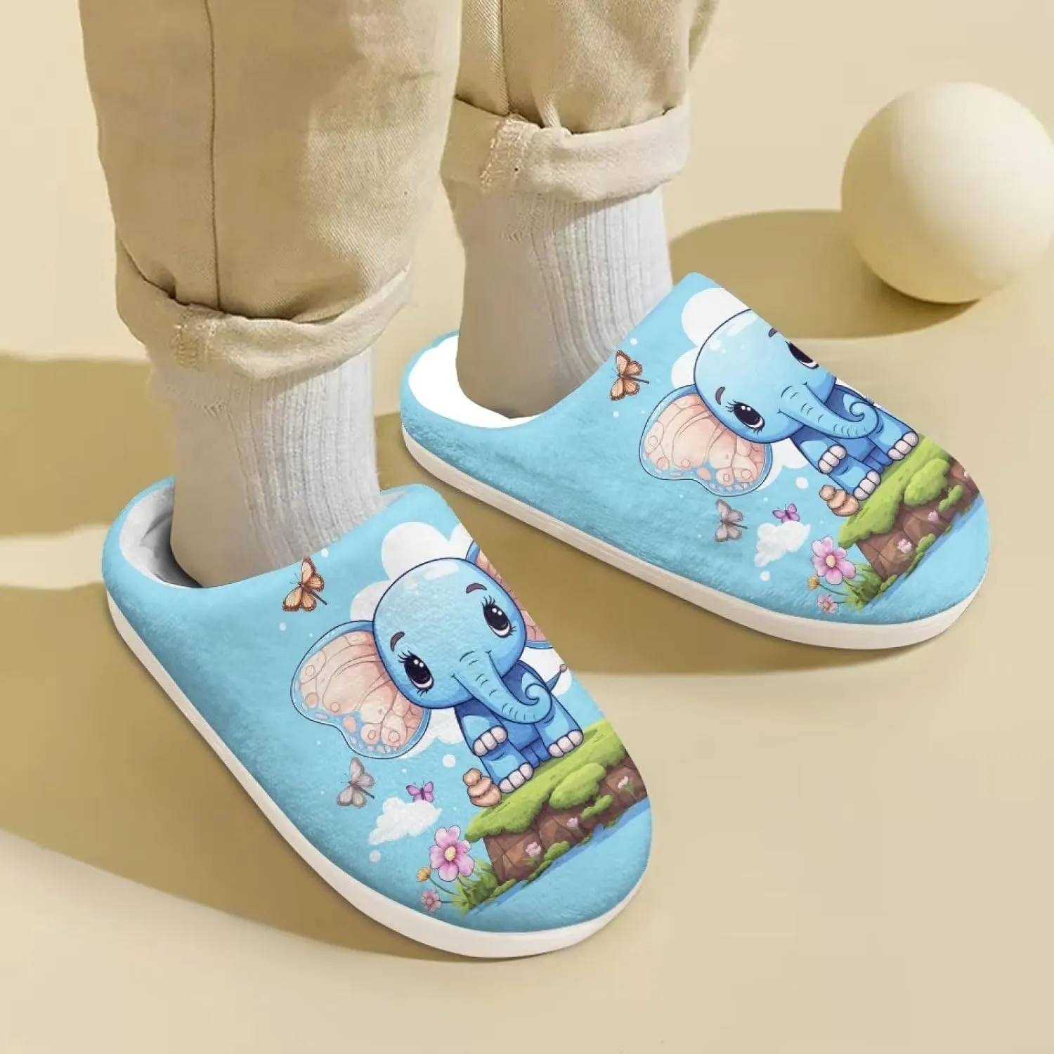 DISNIMO Kids Cozy Bedroom House Slippers with Fuzzy Plush Fleece Lining for Indoor Ourdoor Size 9-14.5