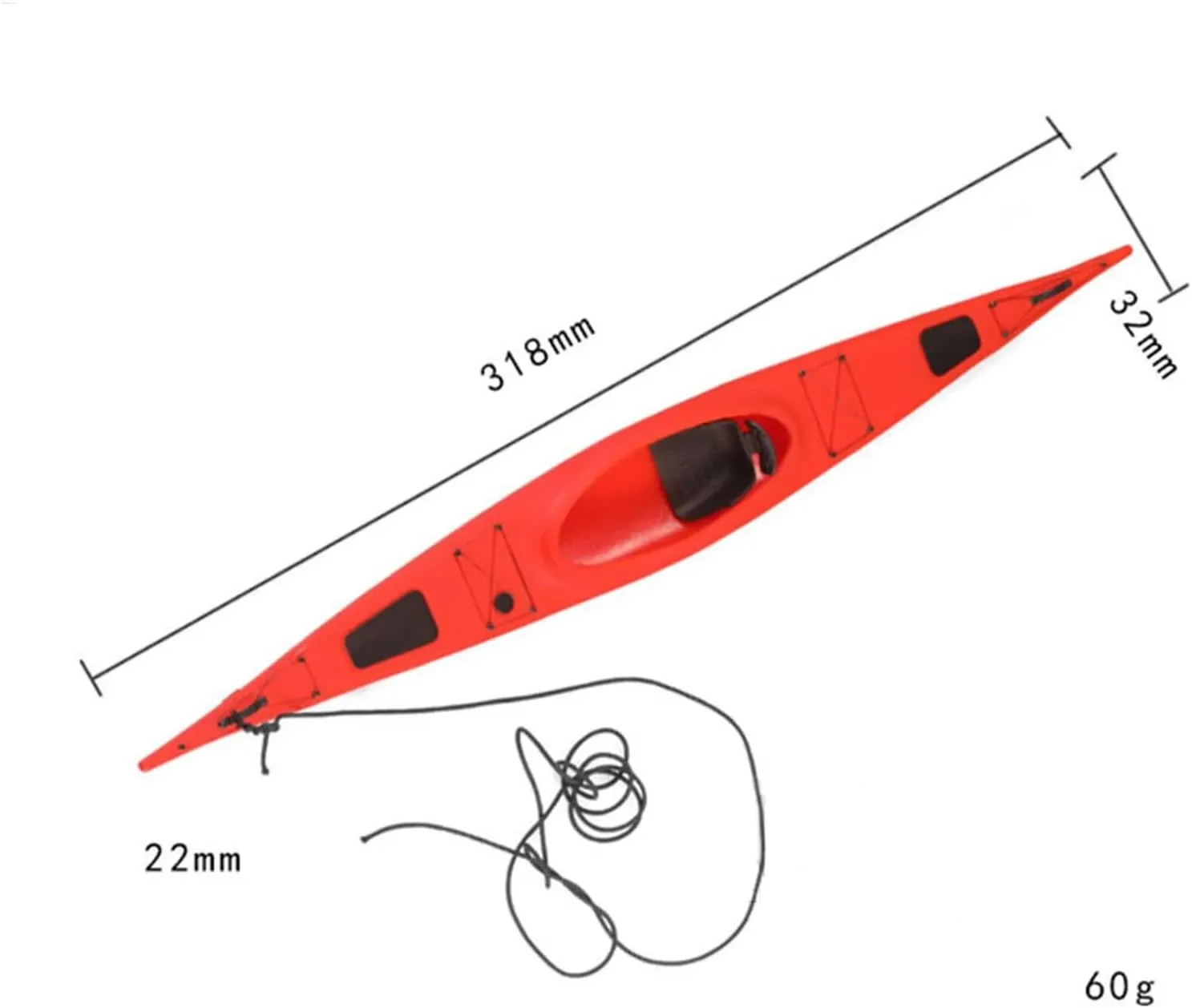 DJCRAWLER Simulation Boat for 1/10 RC Crawler Car Tracked Vehicles for Traxas D90 D110 Axial Scx10 90046 Bronco Defender G63 (Red)