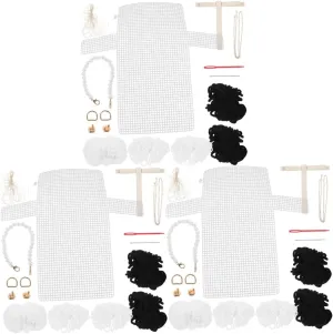 DOITOOL 3 Sets DIY Crossbody Bag Set Bag Making Craft Materials Aesthetic Mesh for Women