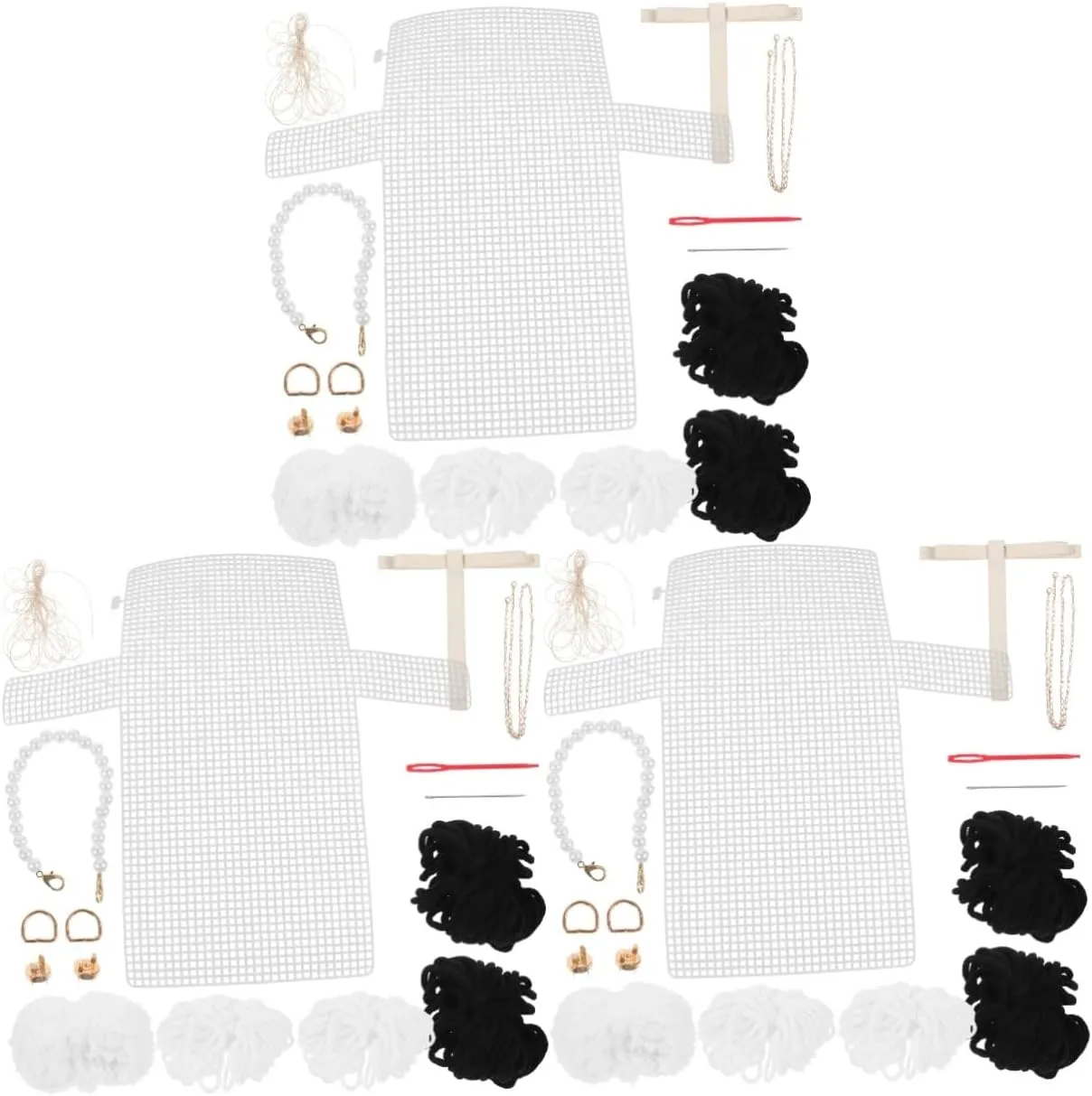 DOITOOL 3 Sets DIY Crossbody Bag Set Bag Making Craft Materials Aesthetic Mesh for Women