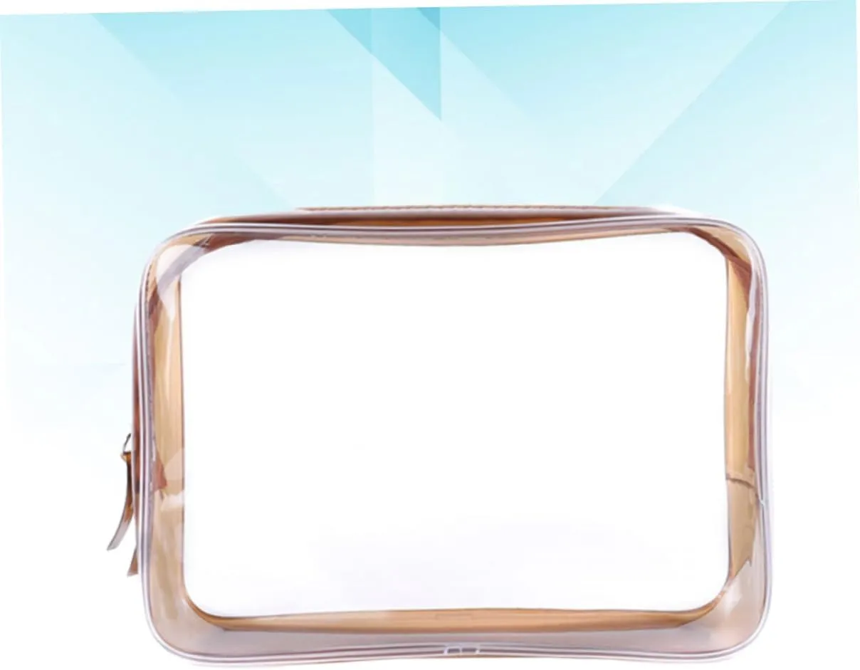 DOITOOL 3pcs Women Organizer Portable High Toiletry Wallet Waterproof PVC for Bag Make Wash Cosmetic Home, Coffee, Size 2