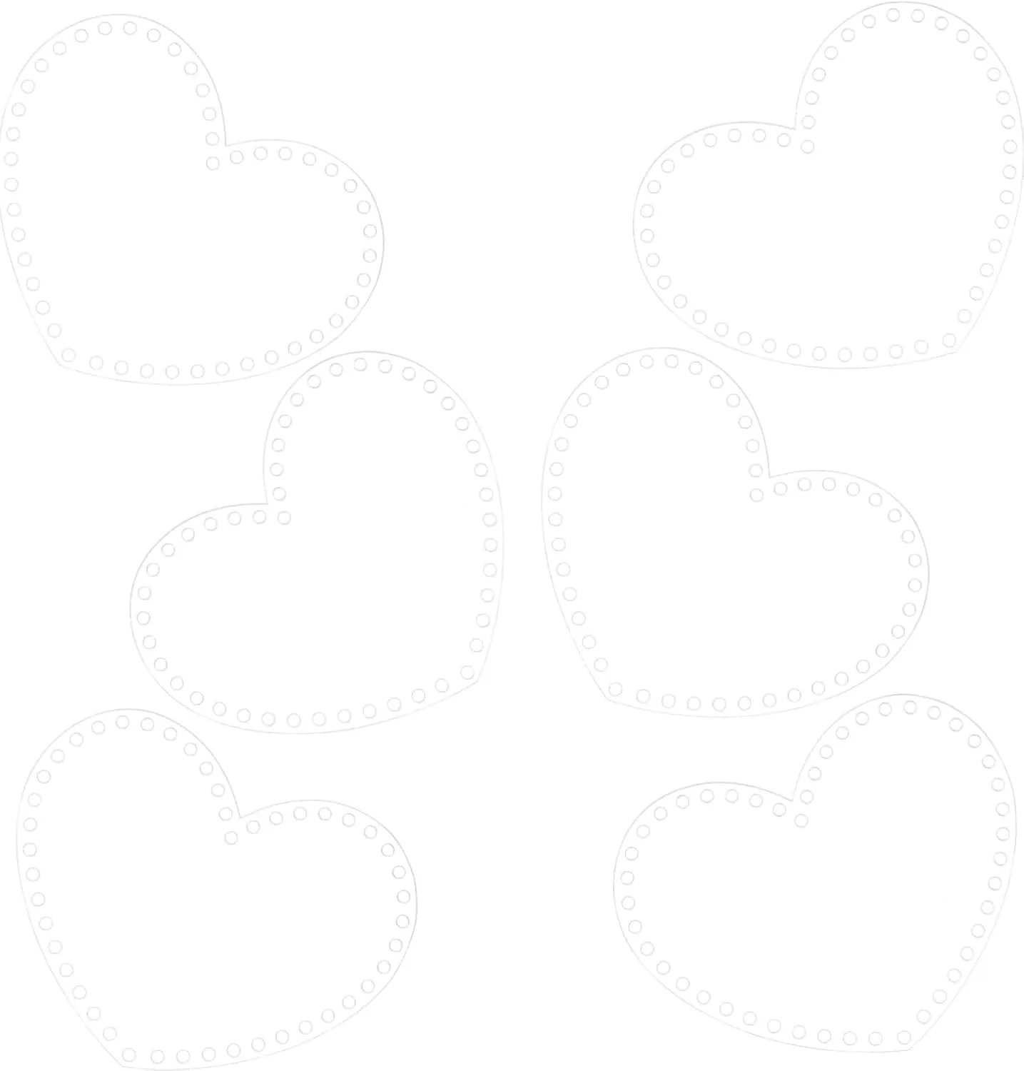 DOITOOL DIY Woven Bag Material Kit 6pcs Heart Shape Acrylic Braided Parts for DIY Purse