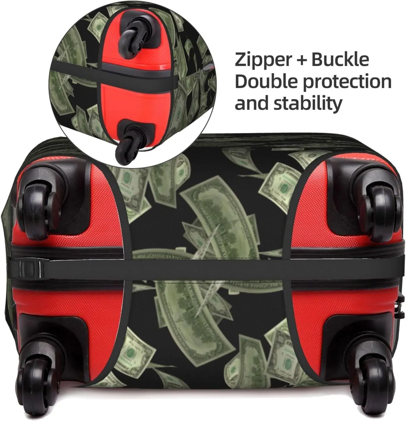 Dollar Sign Money Print Luggage Cover For Suitcases, Elastic Travel Bag For Luggage, Stylish Design
