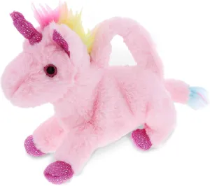 DolliBu Pink Unicorn Plush Handbag - Super Soft Stuffed Animal Purse for Children's Accessories, Kids Hand Bag Toy, Fluffy Dress Up Toy for Girls and Boys - 11 Inches