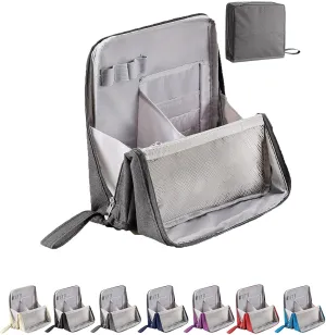 Doresty Makeup Bag,Standing Makeup Bag – Portable, Large Capacity,Waterproof,Multi-Purpose Large Capacity Oxford Cloth Standing Makeups Bags,for Daily,Travel (Gray)