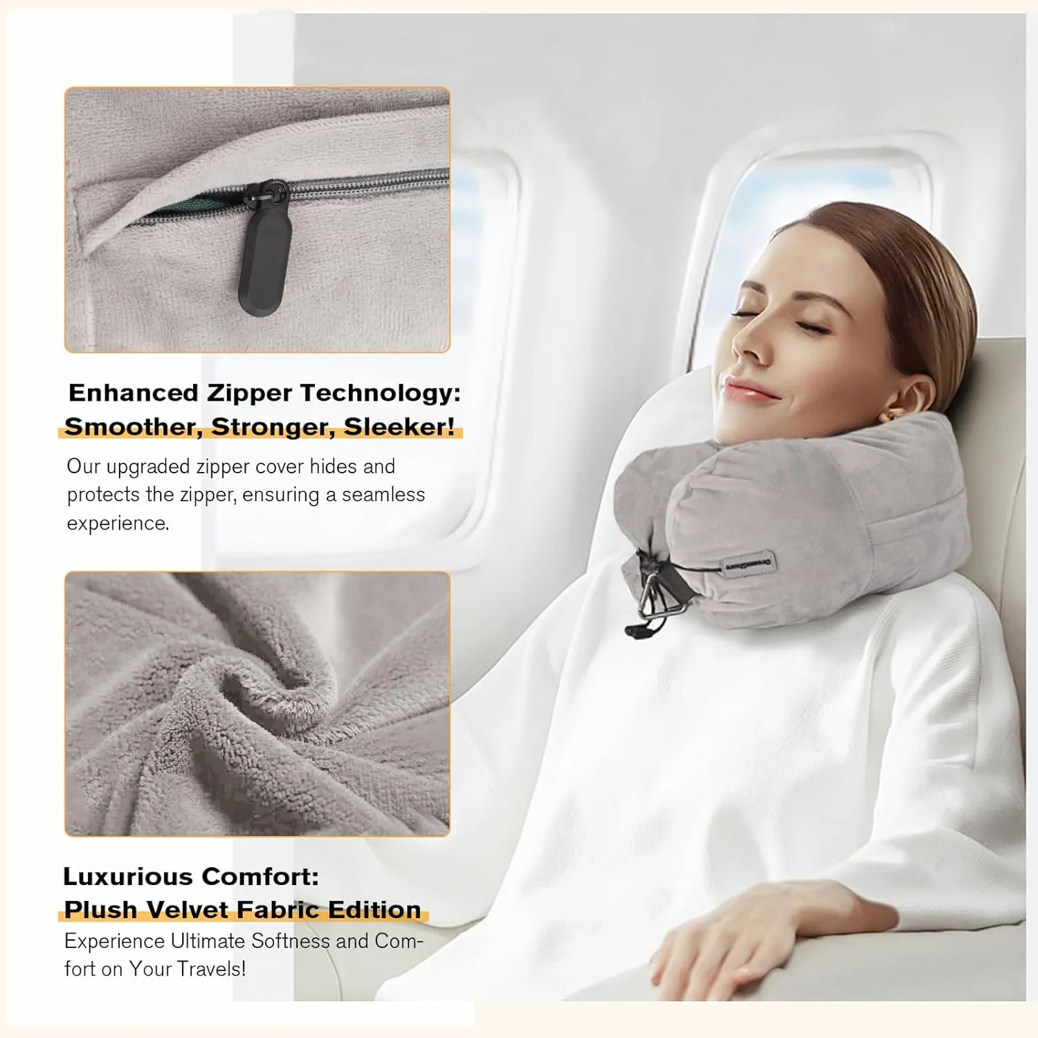 DreamShore Travel Pillow for Extra Luggage: Stuffable Neck Pillow with Adjustable Neck Size | Fits 3  Days of Travel Essentials | Transformable Carry-On Solution | Soft Velvet Cover | No Filler