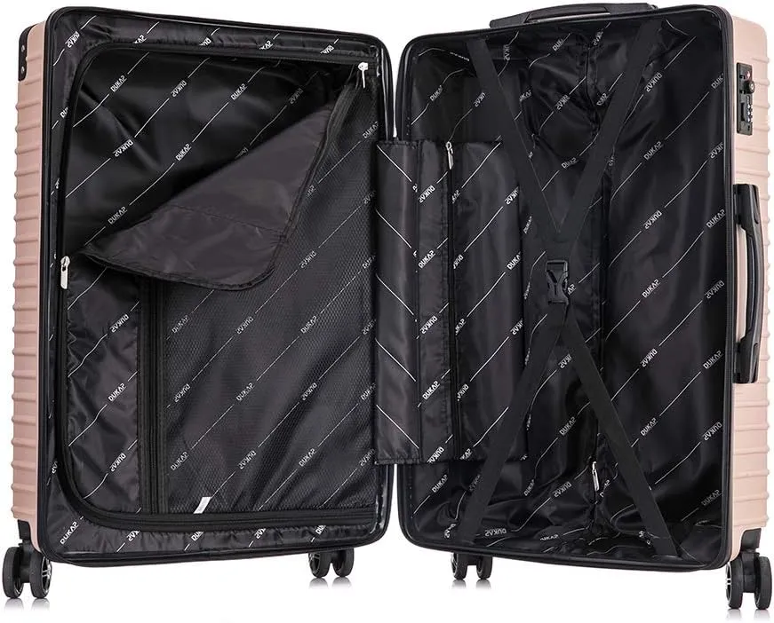 DUKAP TOUR Luggage With Ergonomic GEL Handle| Spacious Traveling Suitcase, Travel Suitcase with TSA Combination Lock | 24 Inch Medium Lightweight Spinner Luggage | Champagne