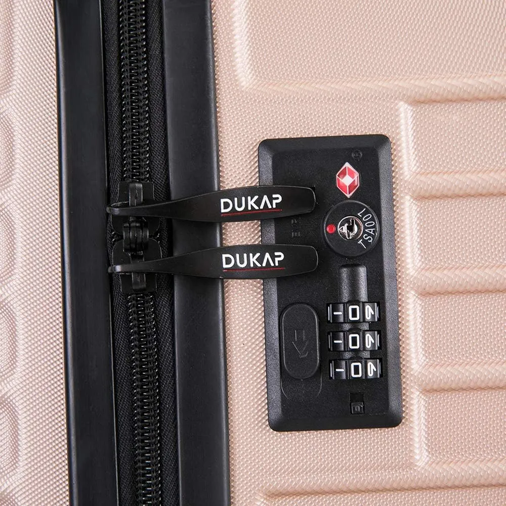 DUKAP TOUR Luggage With Ergonomic GEL Handle| Spacious Traveling Suitcase, Travel Suitcase with TSA Combination Lock | 24 Inch Medium Lightweight Spinner Luggage | Champagne