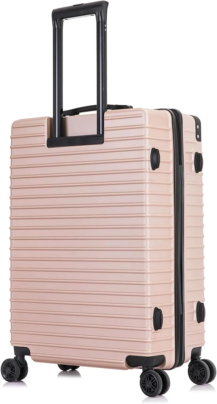 DUKAP TOUR Luggage With Ergonomic GEL Handle| Spacious Traveling Suitcase, Travel Suitcase with TSA Combination Lock | 24 Inch Medium Lightweight Spinner Luggage | Champagne