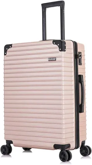 DUKAP TOUR Luggage With Ergonomic GEL Handle| Spacious Traveling Suitcase, Travel Suitcase with TSA Combination Lock | 24 Inch Medium Lightweight Spinner Luggage | Champagne