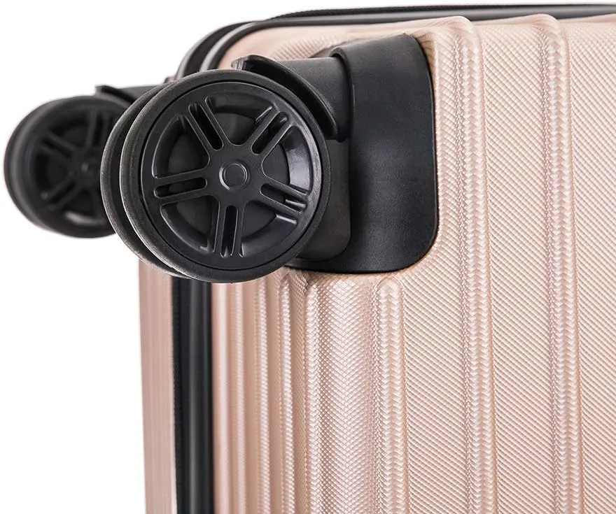 DUKAP TOUR Luggage With Ergonomic GEL Handle| Spacious Traveling Suitcase, Travel Suitcase with TSA Combination Lock | 24 Inch Medium Lightweight Spinner Luggage | Champagne