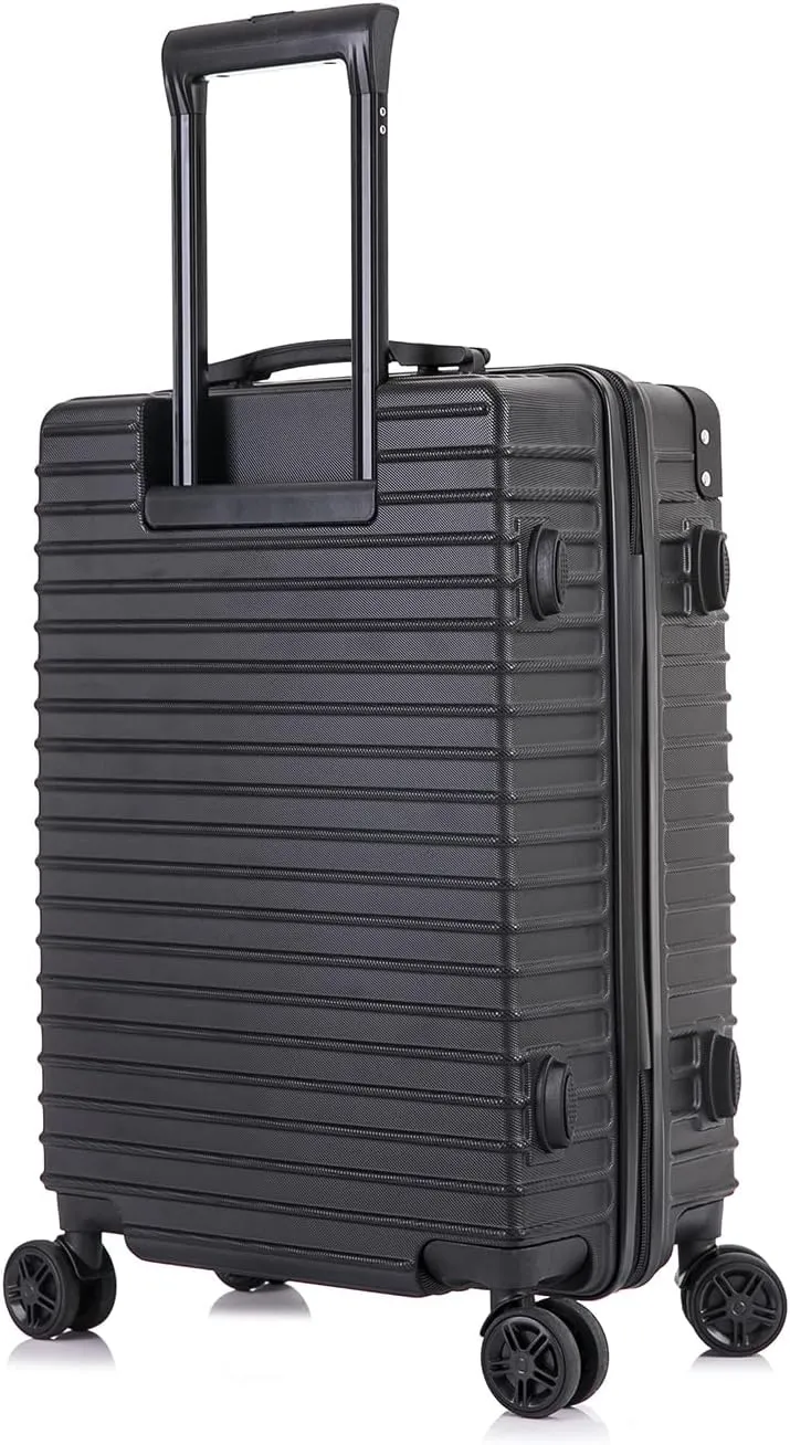 DUKAP TOUR Luggage with Integrated USB Port and Spinner Wheel | Spacious Travel Suitcase with TSA Lock and Ergonomic GEL Handle | 20 Inch Carry-On Hardside Luggage | Black