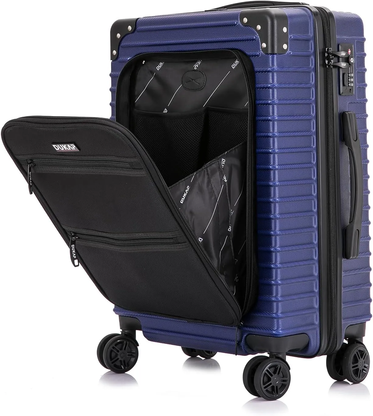 DUKAP TOUR Luggage with Integrated USB Port and Spinner Wheel | Spacious Travel Suitcase with TSA Lock and Ergonomic GEL Handle | 20 Inch Carry-On Hardside Luggage | Blue