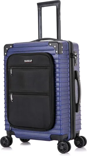 DUKAP TOUR Luggage with Integrated USB Port and Spinner Wheel | Spacious Travel Suitcase with TSA Lock and Ergonomic GEL Handle | 20 Inch Carry-On Hardside Luggage | Blue