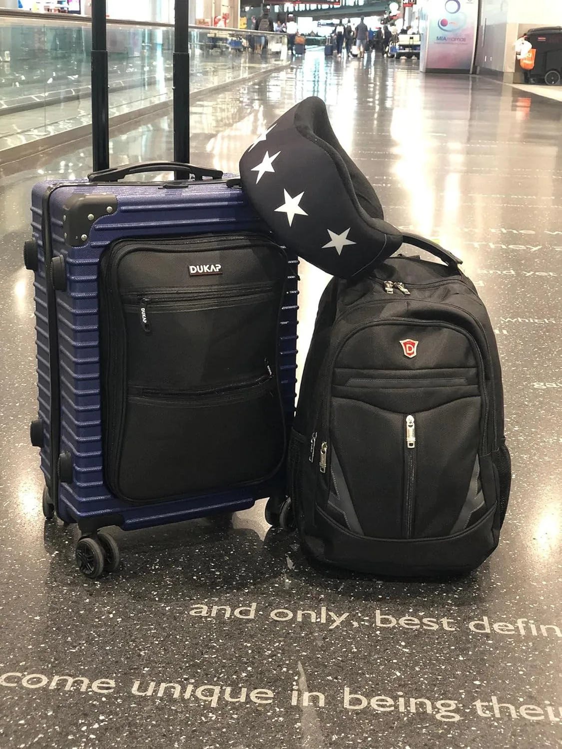 DUKAP TOUR Luggage with Integrated USB Port and Spinner Wheel | Spacious Travel Suitcase with TSA Lock and Ergonomic GEL Handle | 20 Inch Carry-On Hardside Luggage | Blue