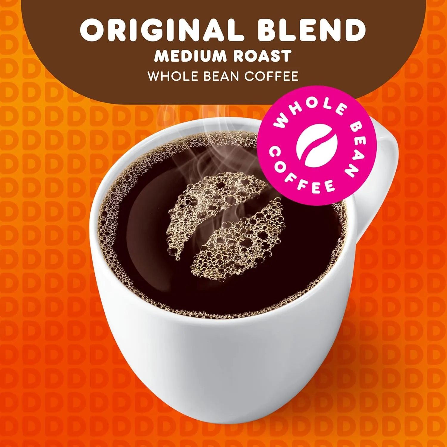 Dunkin' Original Blend Medium Roast Whole Bean Coffee, 18 Ounces (Pack of 6)