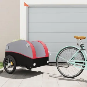 Durable and Bike Trailer for Heavy Loads, Iron Construction, Easy to Connect, Black and Red