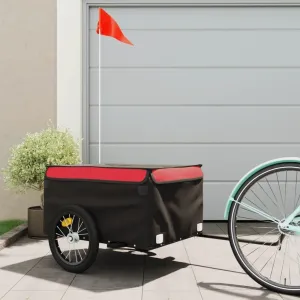 Durable Bike Trailer for Stress-Free Hauling, for Luggage or Groceries, Sturdy Construction, Black and Red, 99.2 lb Capacity
