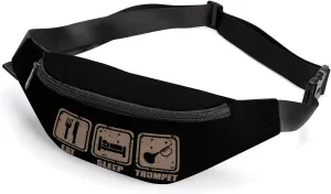 Eat Sleep Play Trumpet Waterproof Fanny Pack Belt Bag Crossbody Waist Bags Travel Essentials for Sports Workout