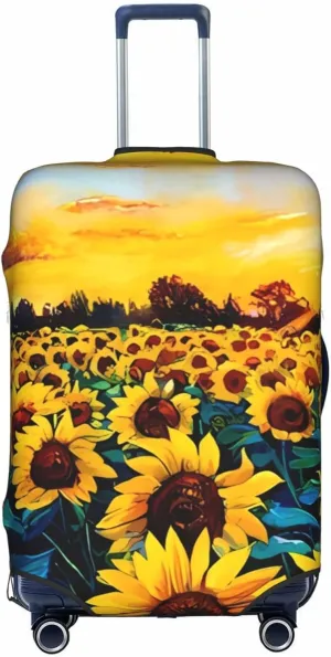 EdNeY Sunflowers Oil Painting Travel Luggage Cover Elastic Anti-scratch Suitcase Cover Protector Spandex Stretch Luggage Baggage Covers Fits 29-32 Inch Luggage,XL
