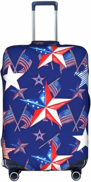 EdNeY Watercolor Memorial Day Stars Flag 4th of July Patriotic Travel Luggage Cover Elastic Anti-scratch Suitcase Cover Protector Spandex Stretch Luggage Baggage Covers Fits 29-32 Inch Luggage,XL