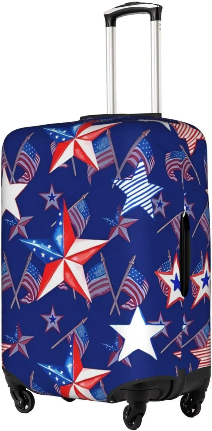 EdNeY Watercolor Memorial Day Stars Flag 4th of July Patriotic Travel Luggage Cover Elastic Anti-scratch Suitcase Cover Protector Spandex Stretch Luggage Baggage Covers Fits 29-32 Inch Luggage,XL