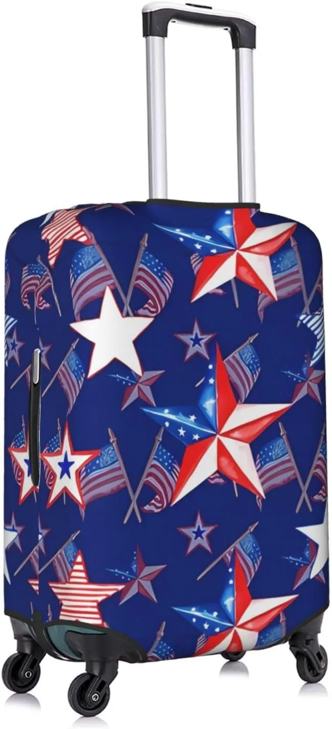 EdNeY Watercolor Memorial Day Stars Flag 4th of July Patriotic Travel Luggage Cover Elastic Anti-scratch Suitcase Cover Protector Spandex Stretch Luggage Baggage Covers Fits 29-32 Inch Luggage,XL