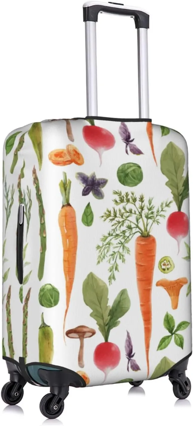EdNeY Watercolor Vegetables Carrot Cabbage Travel Luggage Cover Elastic Anti-scratch Suitcase Cover Protector Spandex Stretch Luggage Baggage Covers Fits 29-32 Inch Luggage,XL