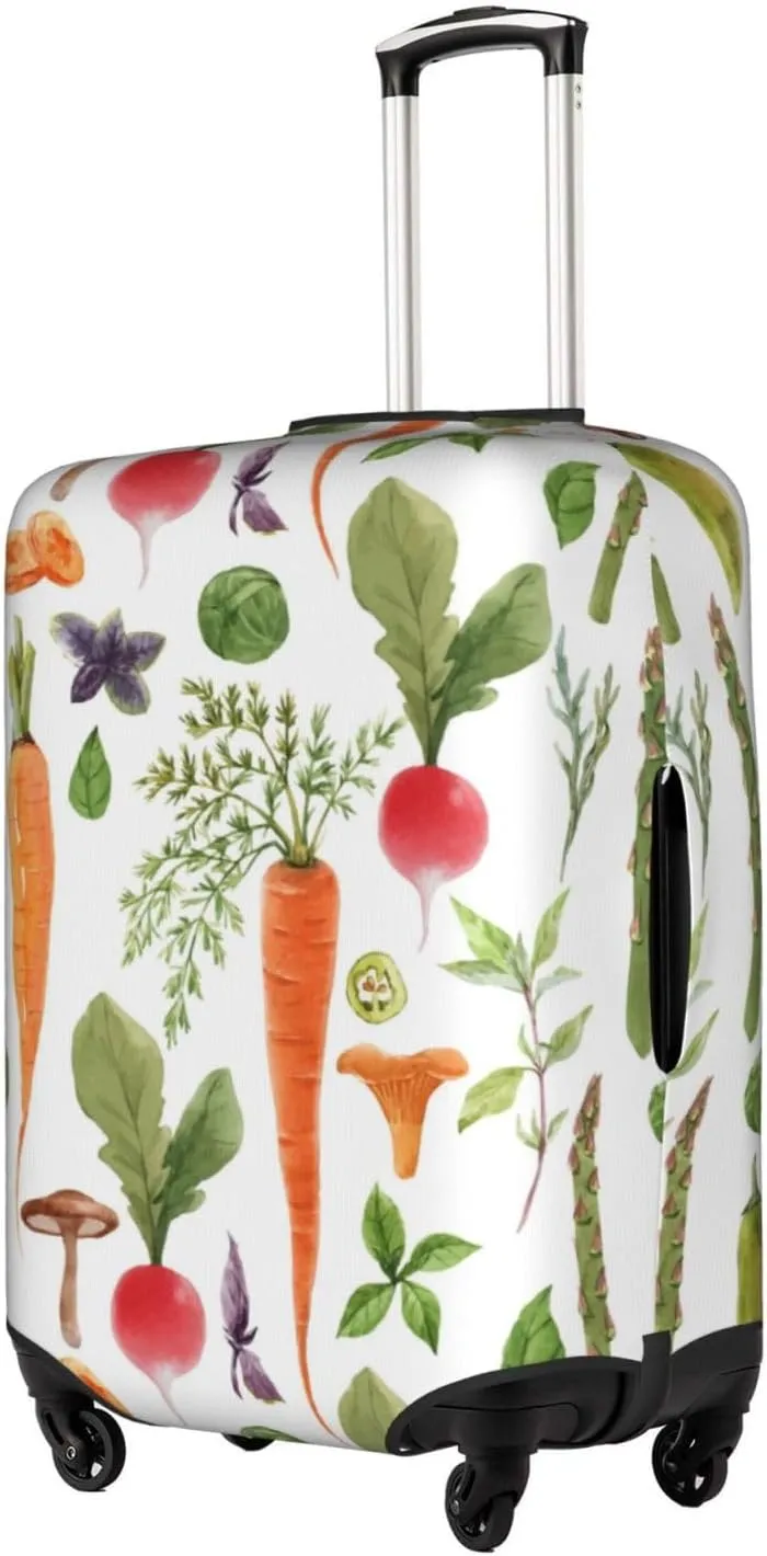 EdNeY Watercolor Vegetables Carrot Cabbage Travel Luggage Cover Elastic Anti-scratch Suitcase Cover Protector Spandex Stretch Luggage Baggage Covers Fits 29-32 Inch Luggage,XL