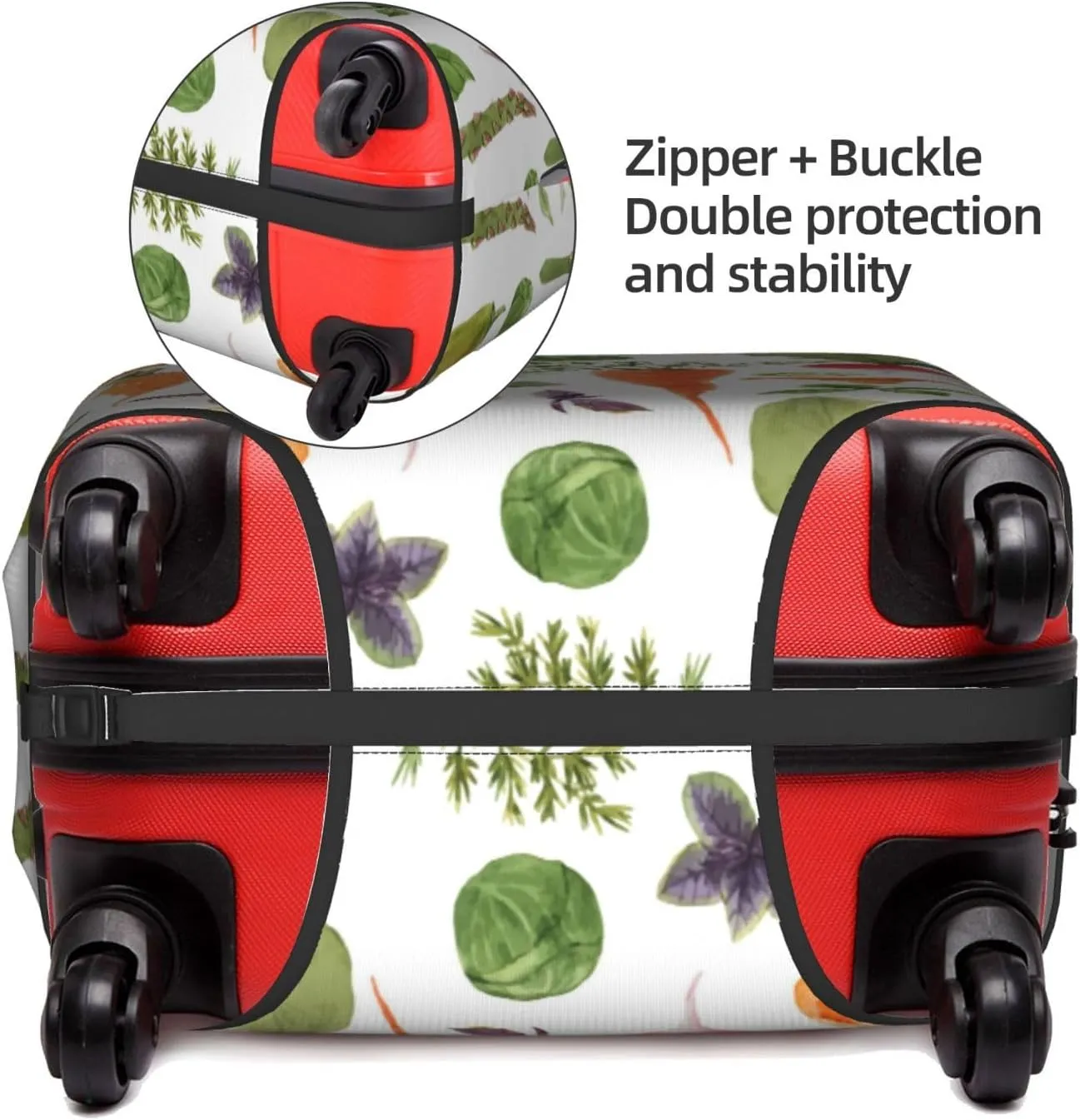 EdNeY Watercolor Vegetables Carrot Cabbage Travel Luggage Cover Elastic Anti-scratch Suitcase Cover Protector Spandex Stretch Luggage Baggage Covers Fits 29-32 Inch Luggage,XL