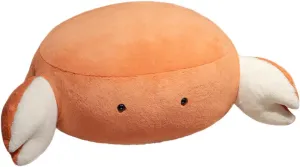 ELAINREN Cuddly Marine Crab Plush Pillow Ultra-Soft Cartoon Crab Stuffed Ocean Toy Fluffy Red Bread Crab Plushie Cushion/19.6''