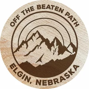 Elgin Nebraska Souvenir Etched Wooden Coaster 3.5" x 3.5"-Inch 4-Pack