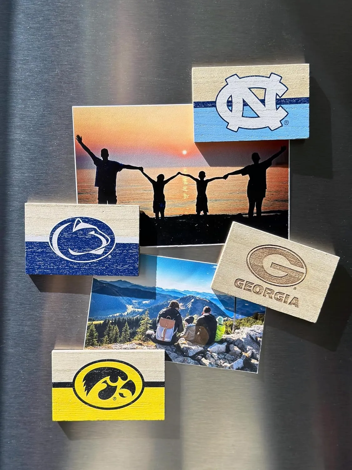 Elgin Nebraska Souvenir Wooden 2" x 3" Fridge Magnet Retro Design 4 Pack