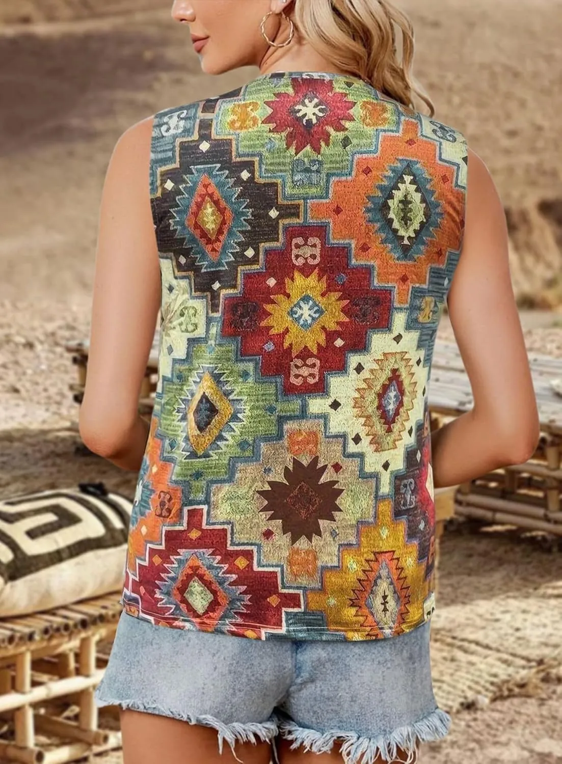 Ella Lust Womens Western Graphic Tank Top - Cowgirl Country Concert Outfits Sleeveless Loose Fit Tee Ladies Trendy Boho Shirt