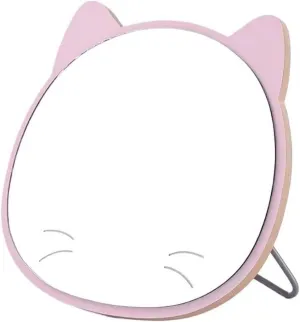EQUALIZE Cosmetic Mirror Creative Cute Makeup Mirror Home Bedroom Bathroom Desktop Vertical Vanity Mirror Portable Foldable Vanity Mirror Personal Beauty Mirror (Color : A)