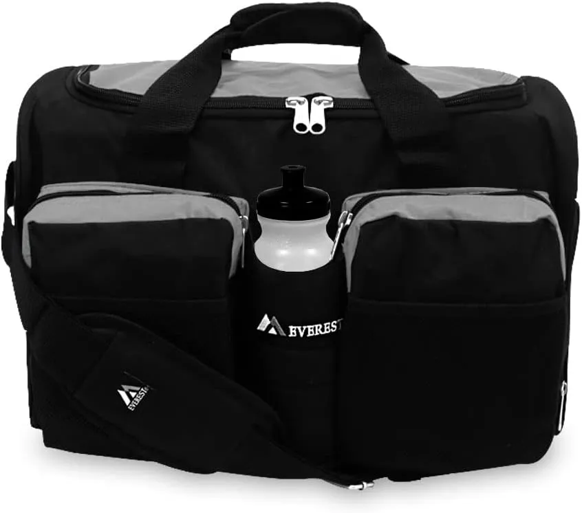 Everest Gym Bag with Wet Pocket, Dark Gray/Black